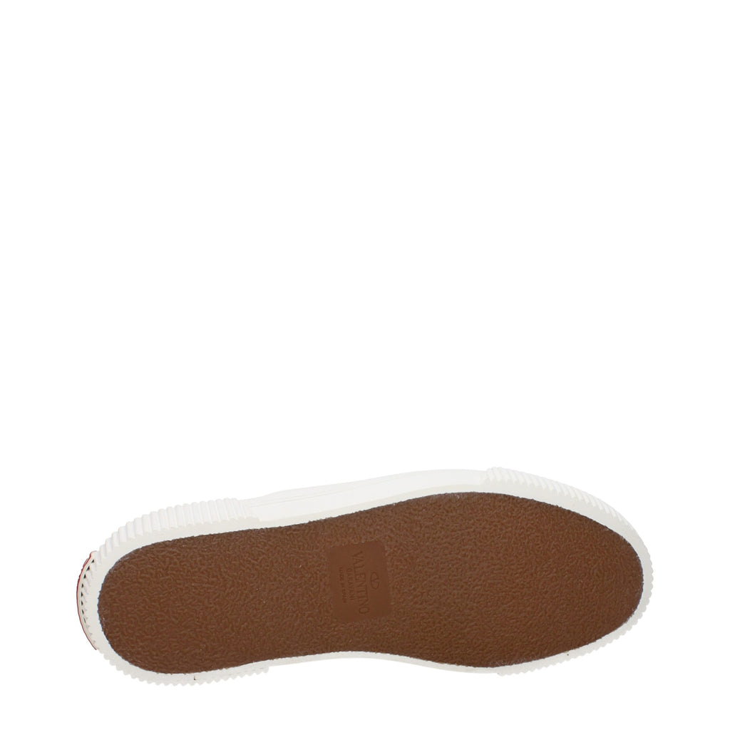 White Fabric Slip-On Loafers