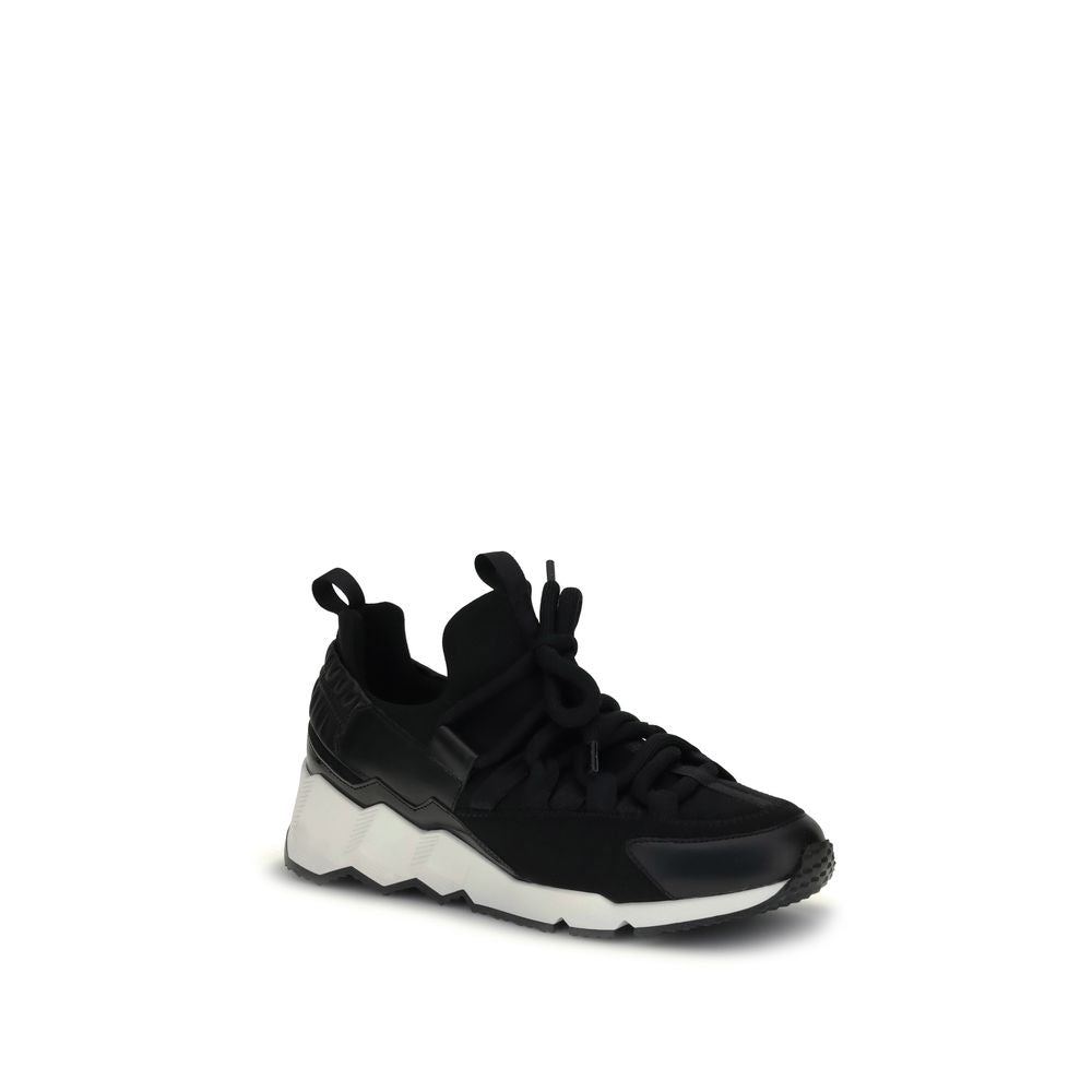 Black Neoprene Athletic Sneakers