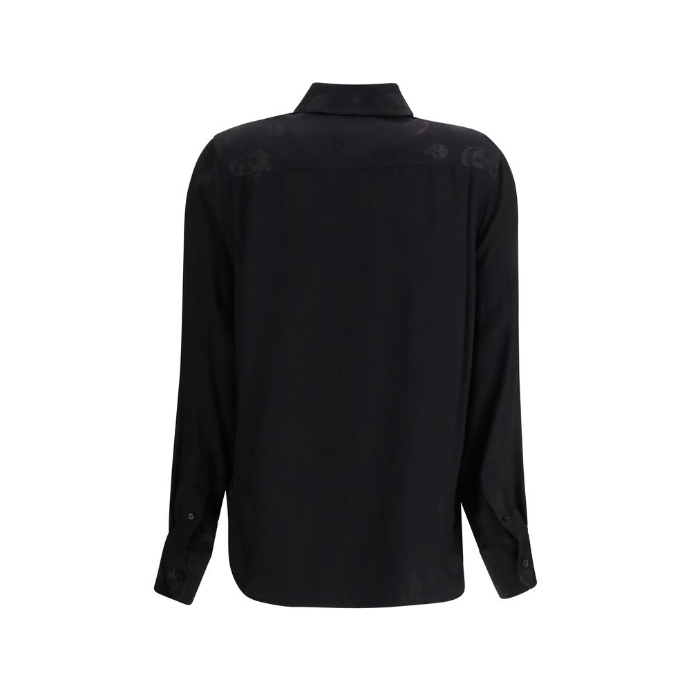 Black Viscose Pattern Shirt