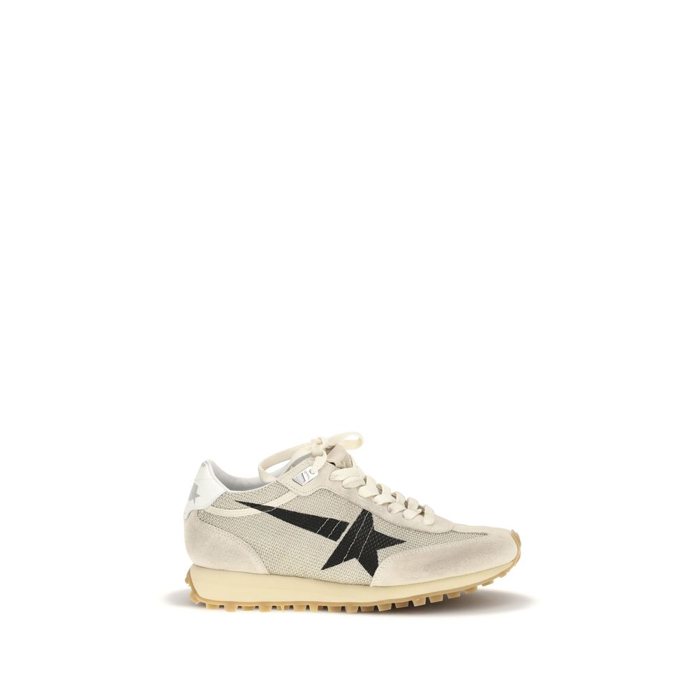 Beige Polyester Athletic Sneakers