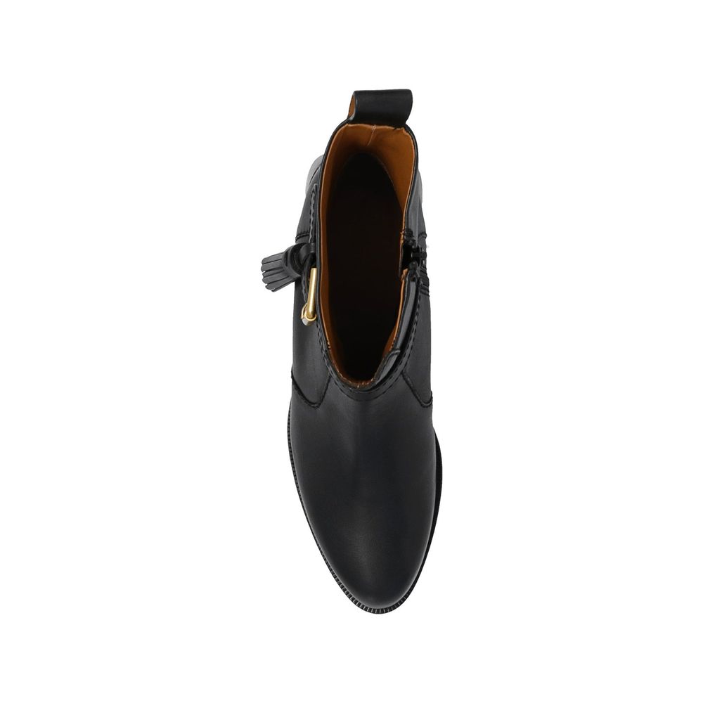 Black Calfskin Ankle Boots