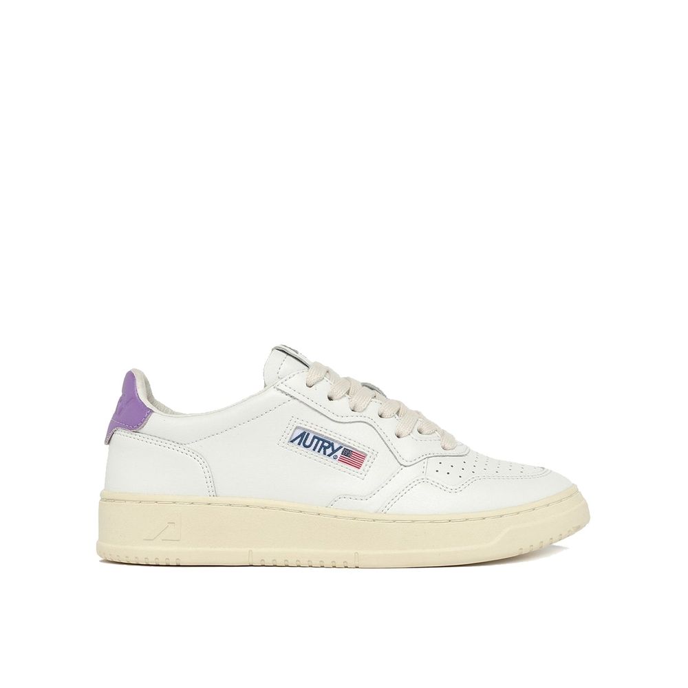 White Leather Low Top Sneakers