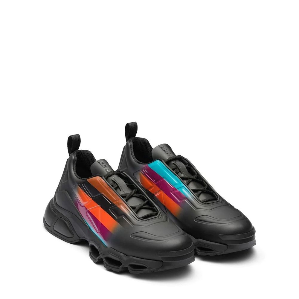 Black Rubber Athletic Sneakers