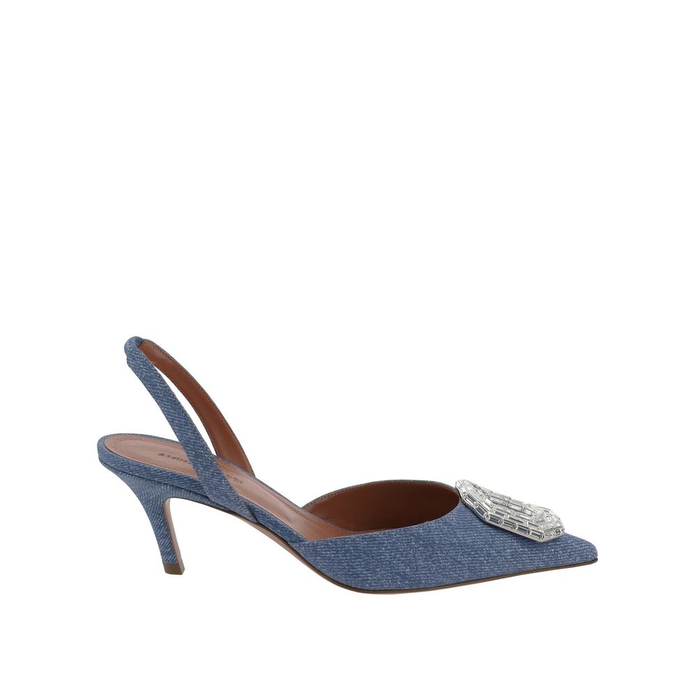 Blue Nubuc Leather Pumps