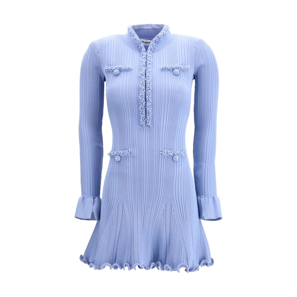 Blue Viscose Casual Dress