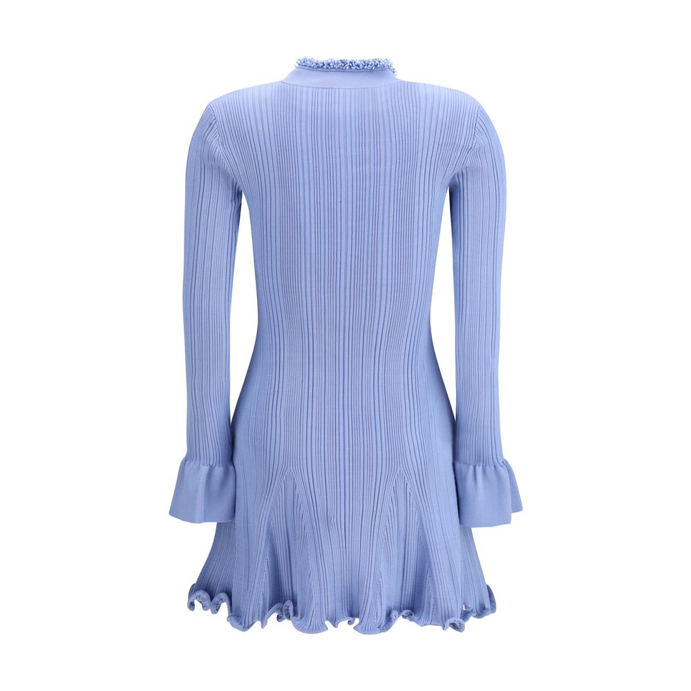 Blue Viscose Casual Dress