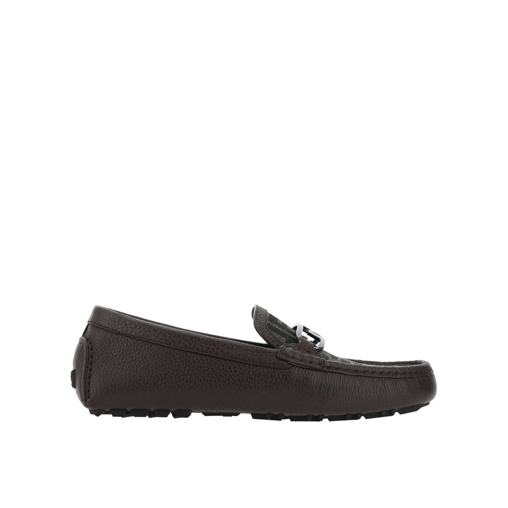 Brown Calfskin Slip-On Loafers