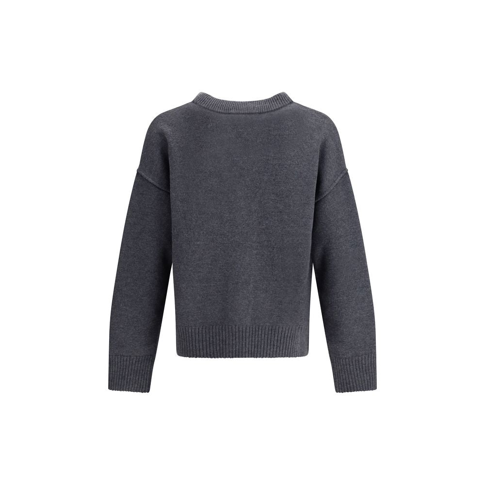Gray Fleece Wool Cardigan