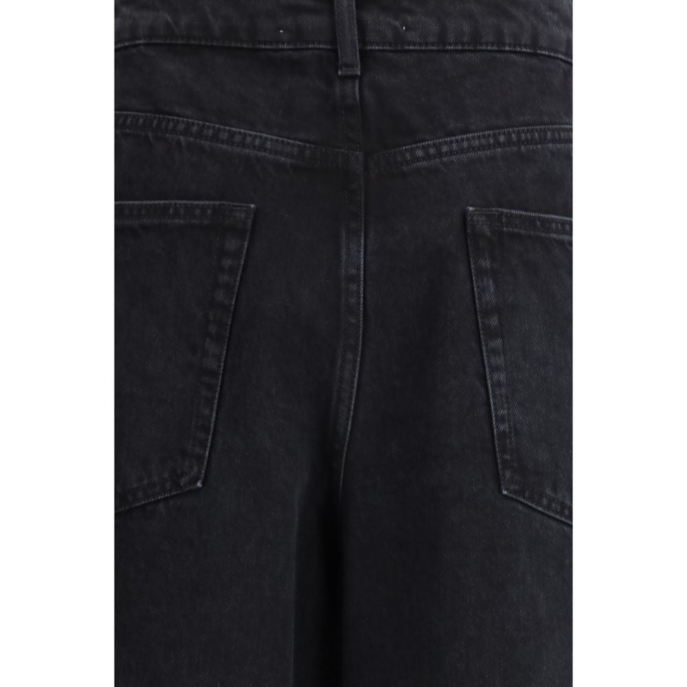 Black Cotton Relaxed Fit Jeans