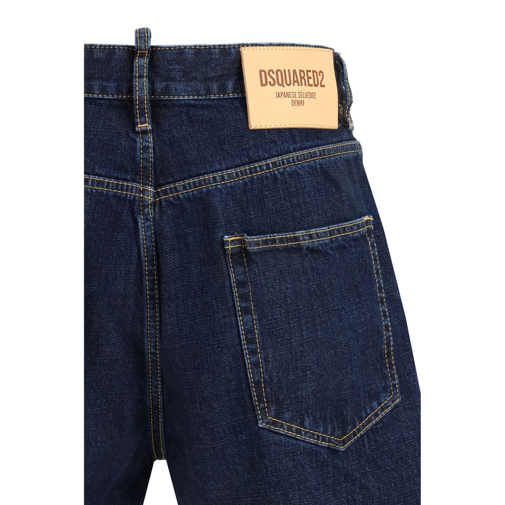 Blue Cotton Bermuda Shorts