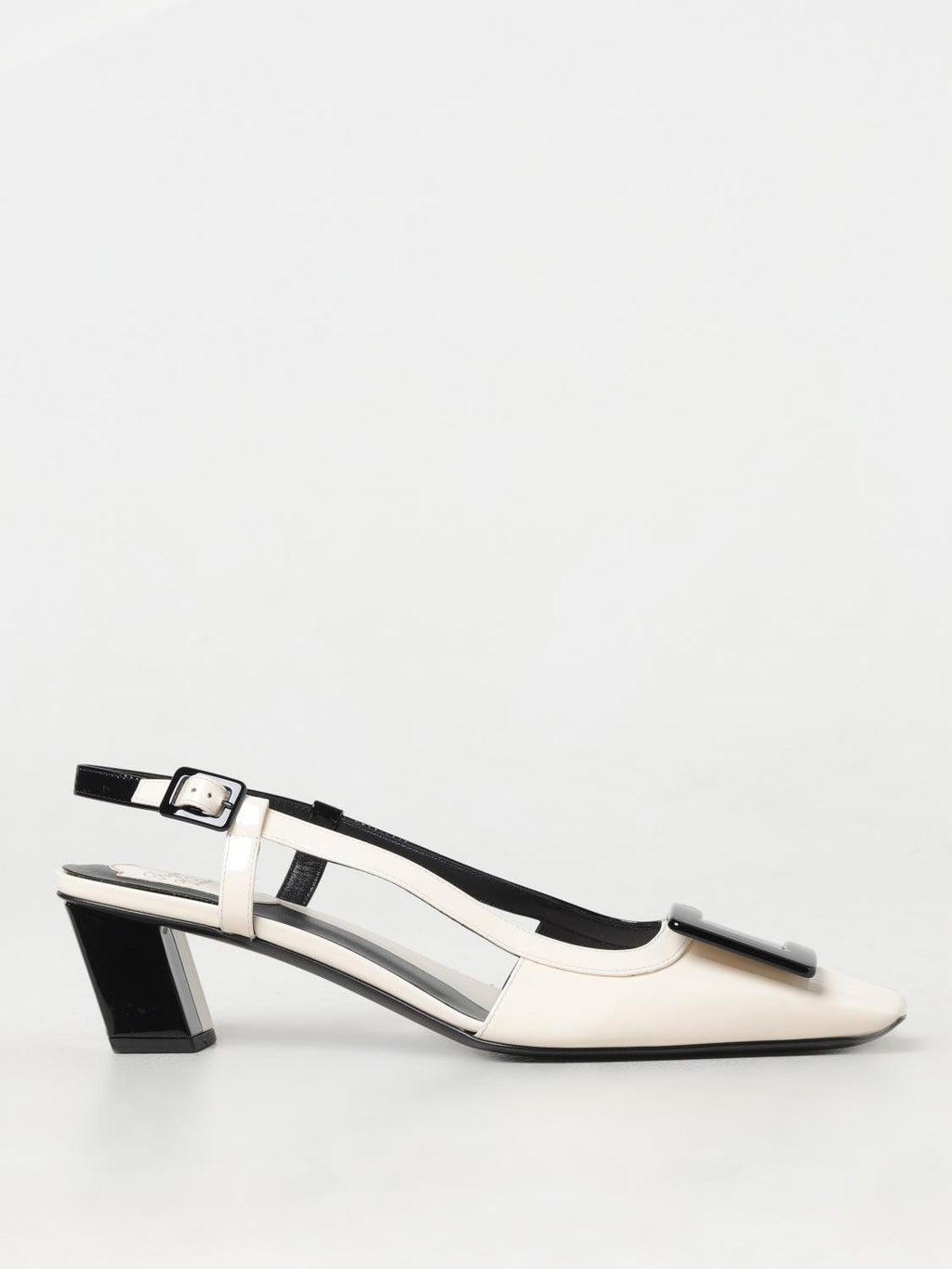 Black Leather High Heel Pumps