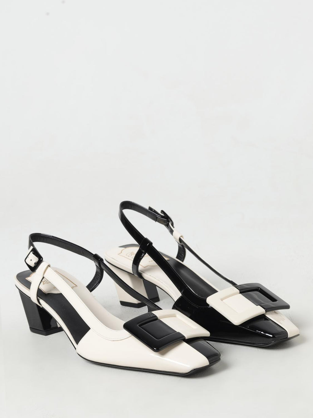 Black Leather High Heel Pumps
