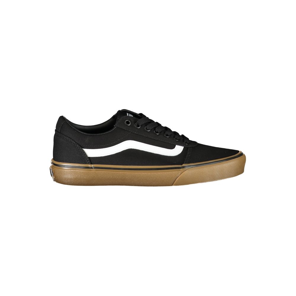 Black Polyester Low Top Sneakers