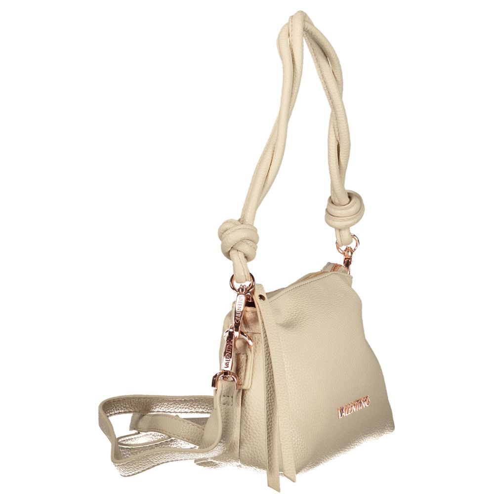 Beige Polyurethane Women Handbag
