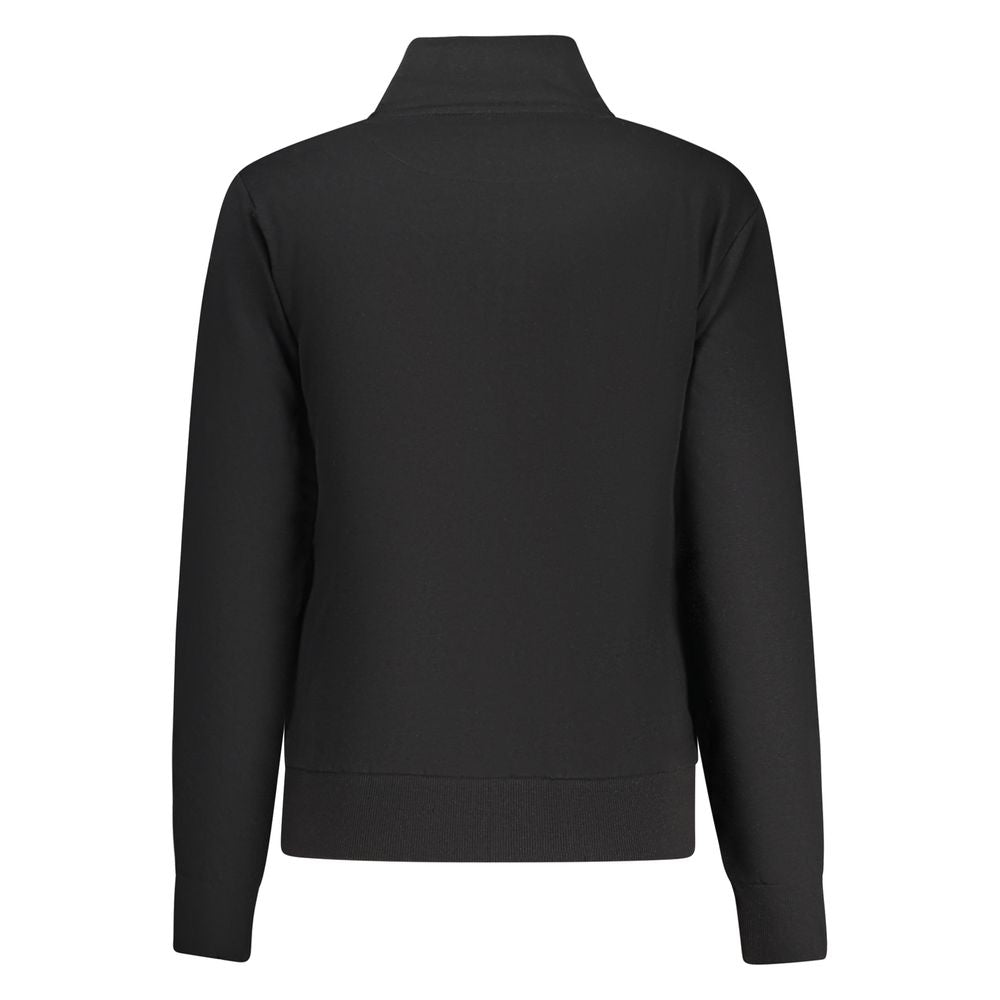 Black Cotton Women Sweatshirt