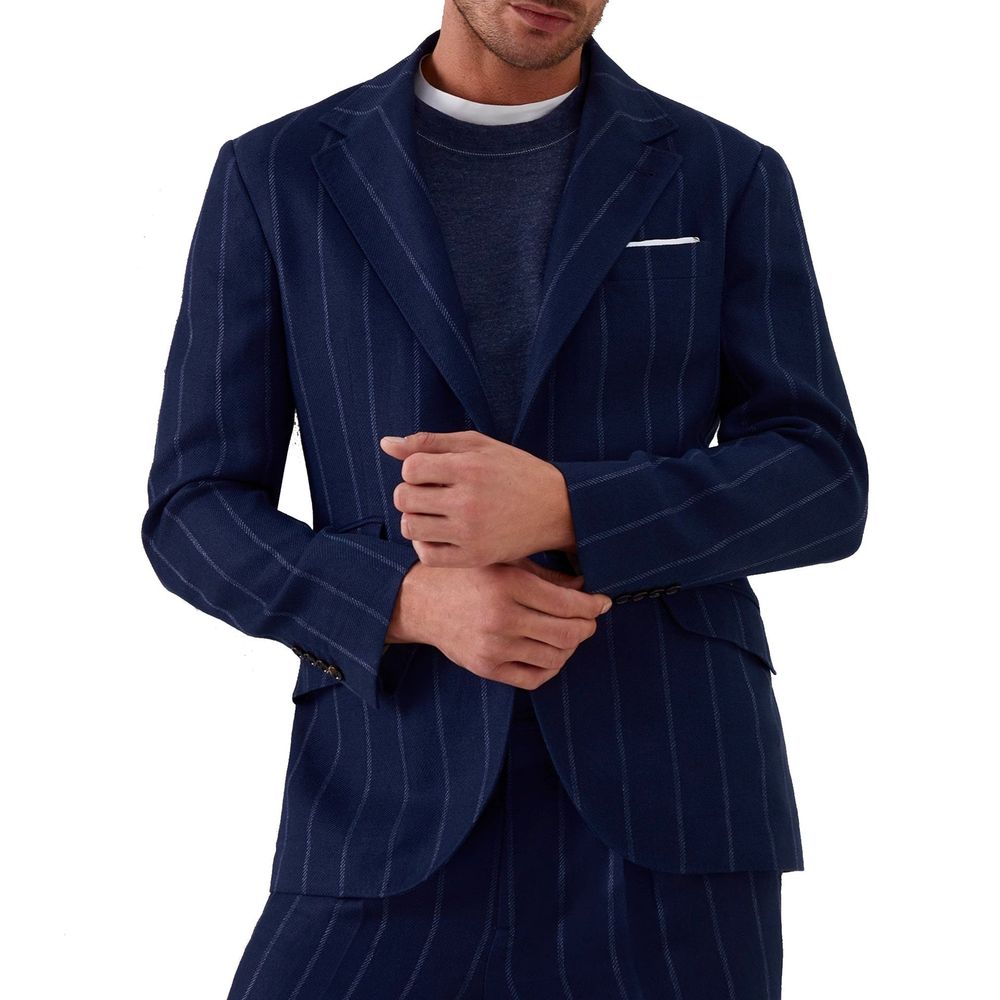 Blue Virgin Wool Coat