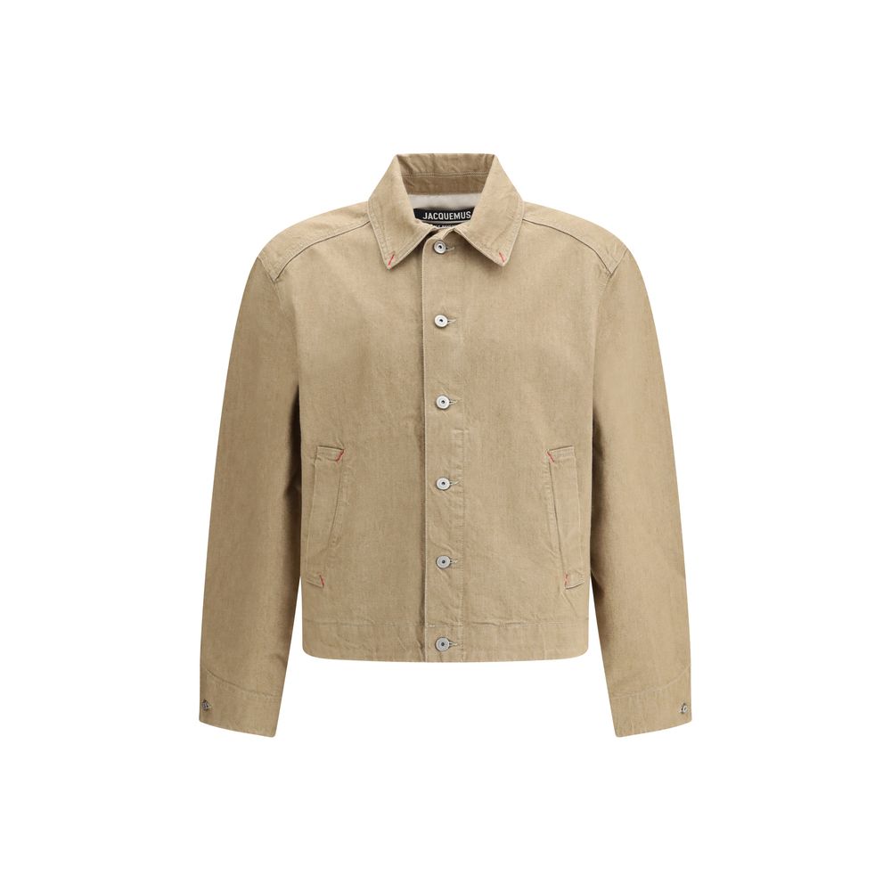 Beige Cotton Denim Jacket