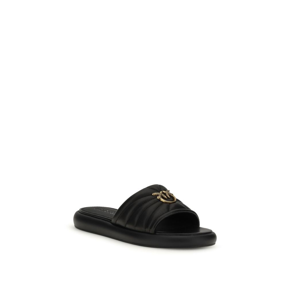 Black Calf Leather Bos Taurus Slides