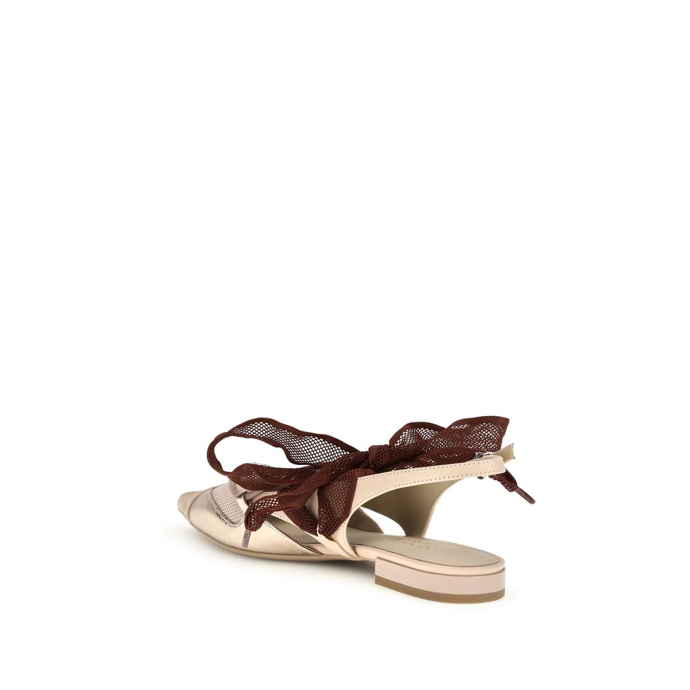 Multicolor Calf Leather Bos Taurus Ballet Flats
