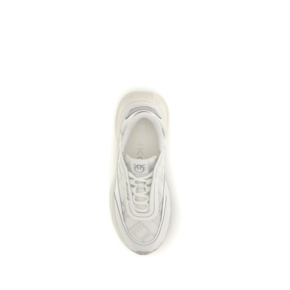 White Calf Leather Bos Taurus Chunky Sneakers
