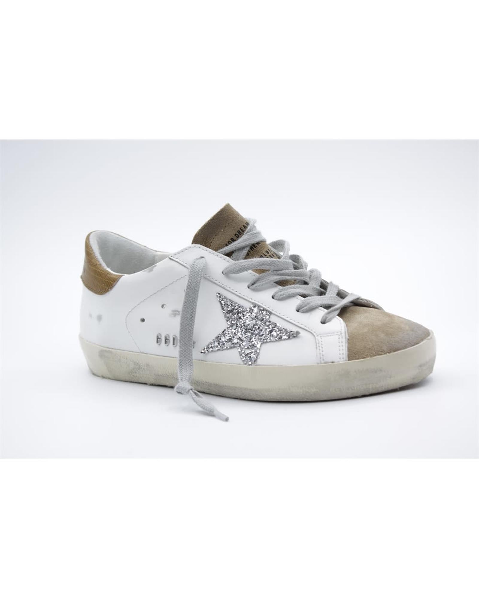 Brown Leather And Textile Low Top Sneakers