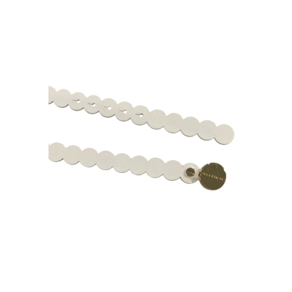 White Genuine Leather Women Belt