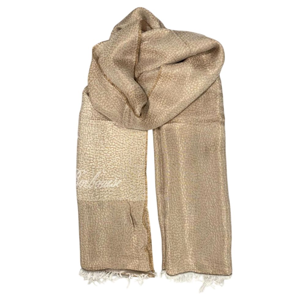 Beige Viscose Women Scarf