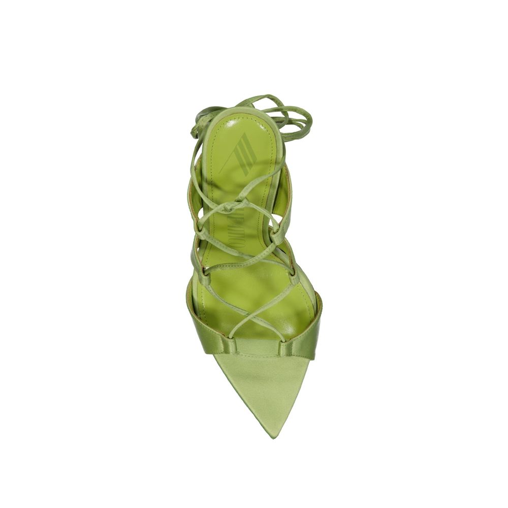 Bicolor Silk Stiletto Heel Sandals