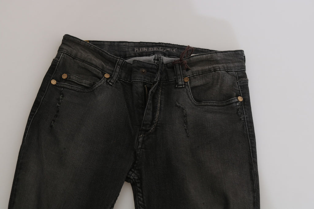 Cotton Black Washed Low Waist Skinny Denim Jeans