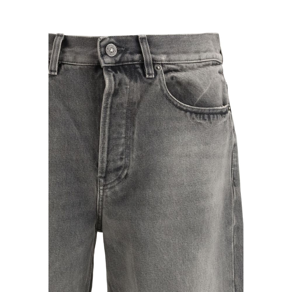 Gray Cotton Relaxed Fit Jeans