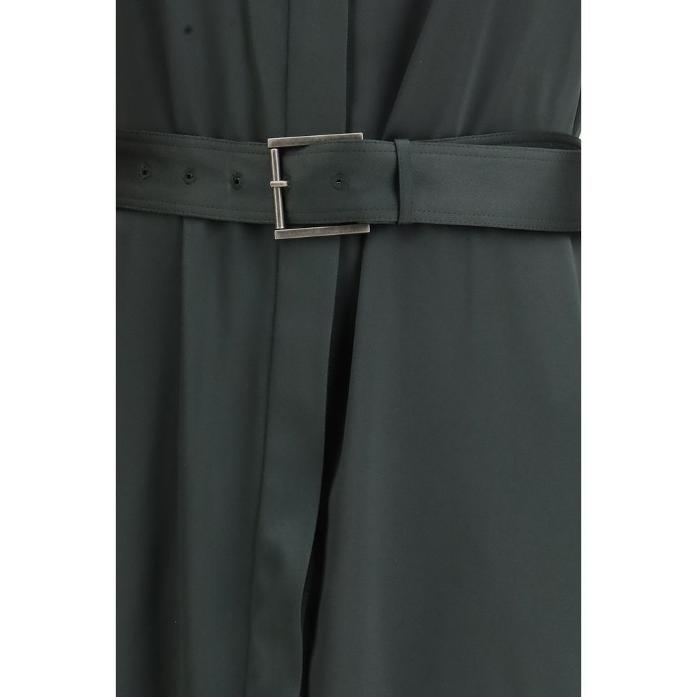 Bicolor Acetate Long Dress