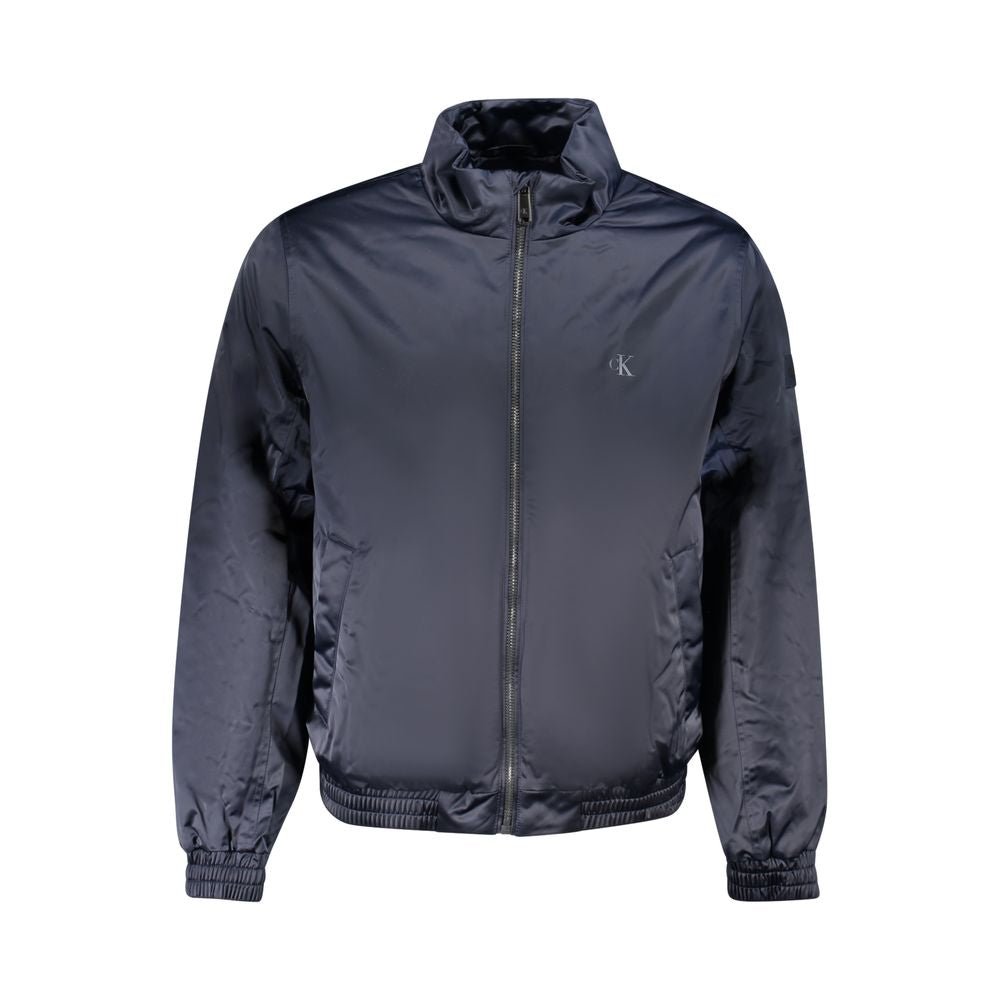Blue Polyester Men Jacket