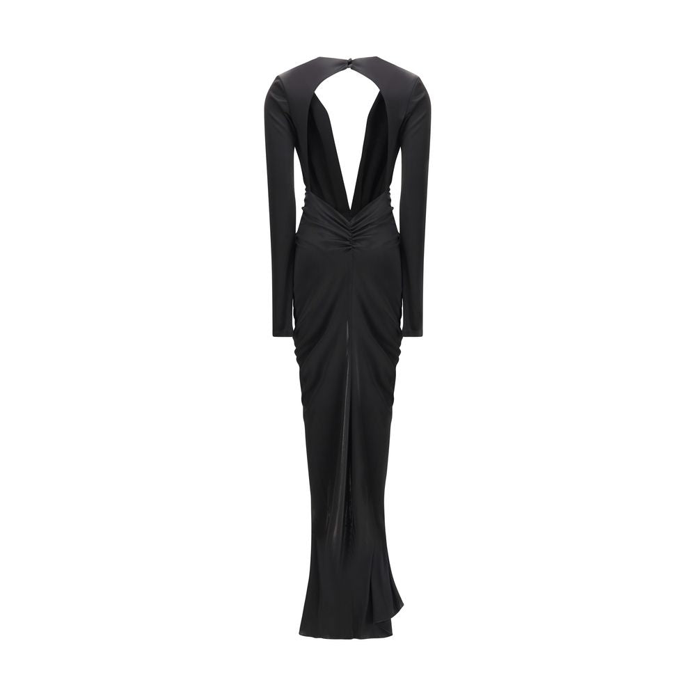 Black Acetate Casual Dress
