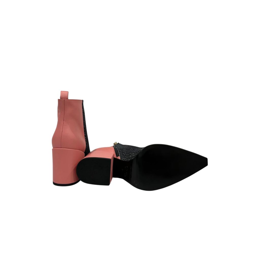 Pink Genuine Leather Women Boot