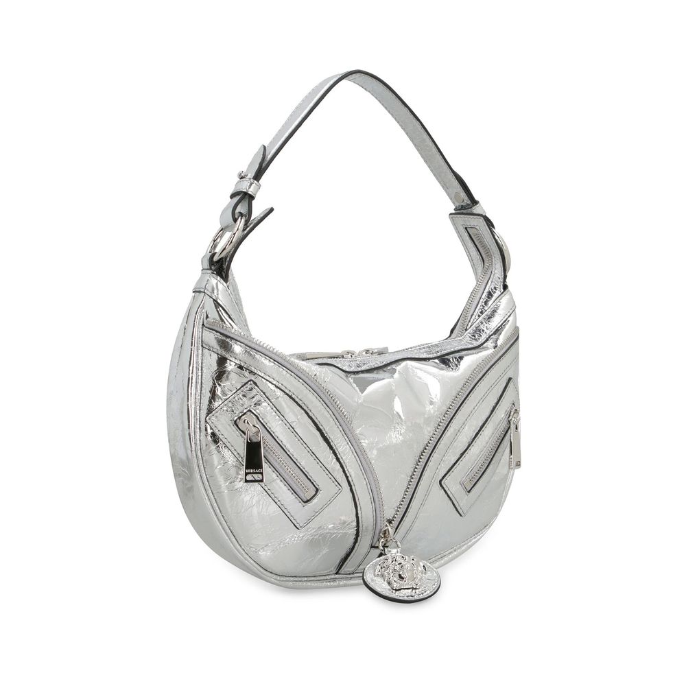 Silver Lamb Leather Shoulder Bag
