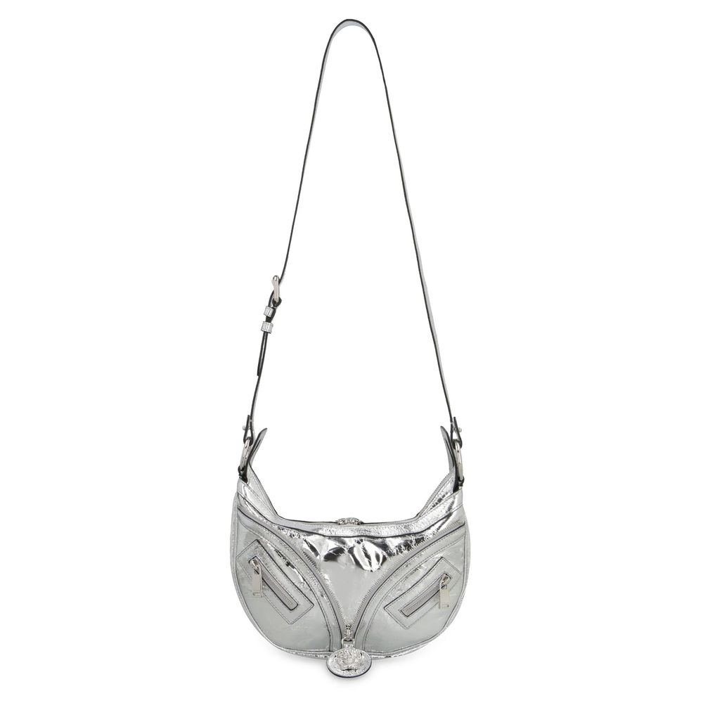 Silver Lamb Leather Shoulder Bag