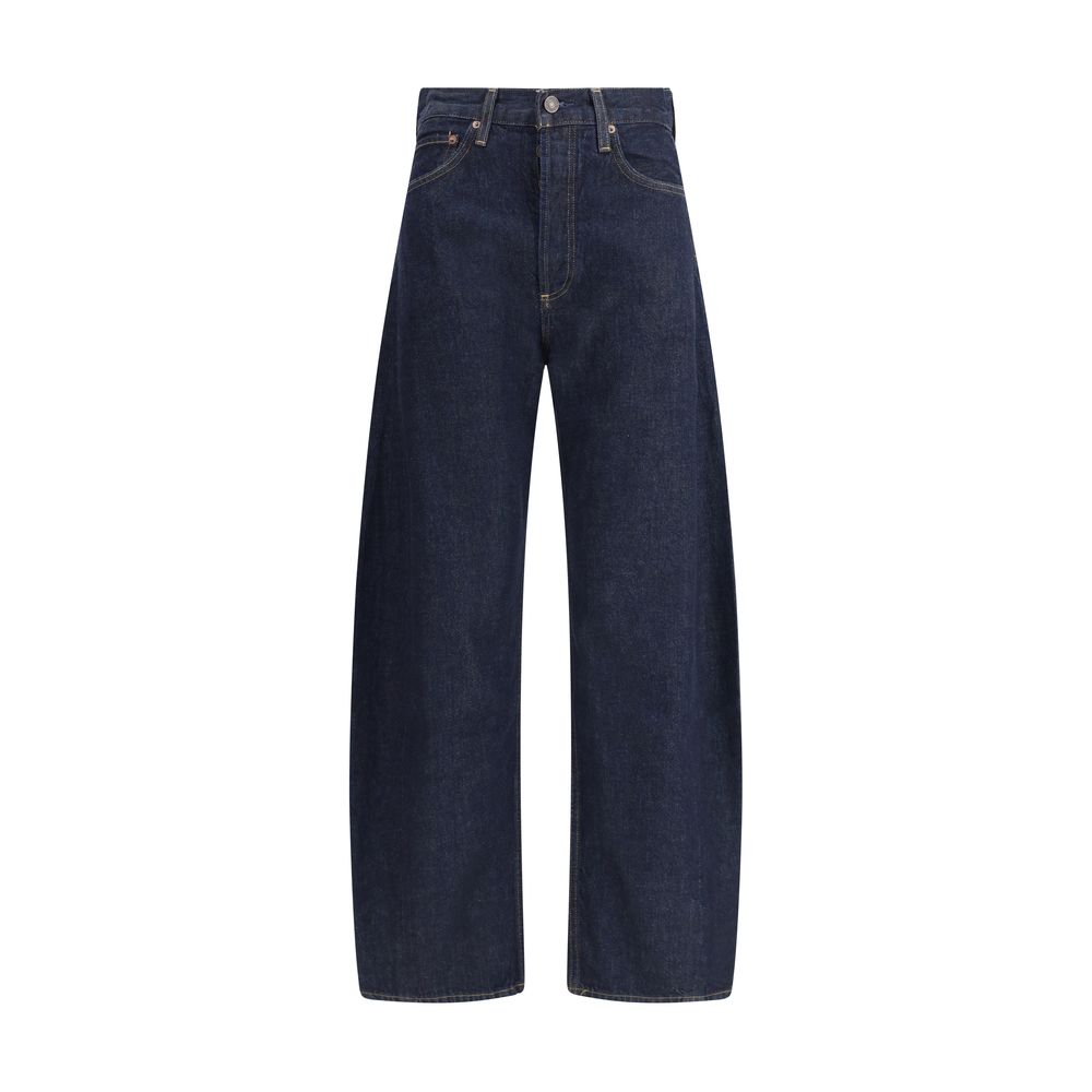 Blue Recycled Cotton High-Waisted Jean