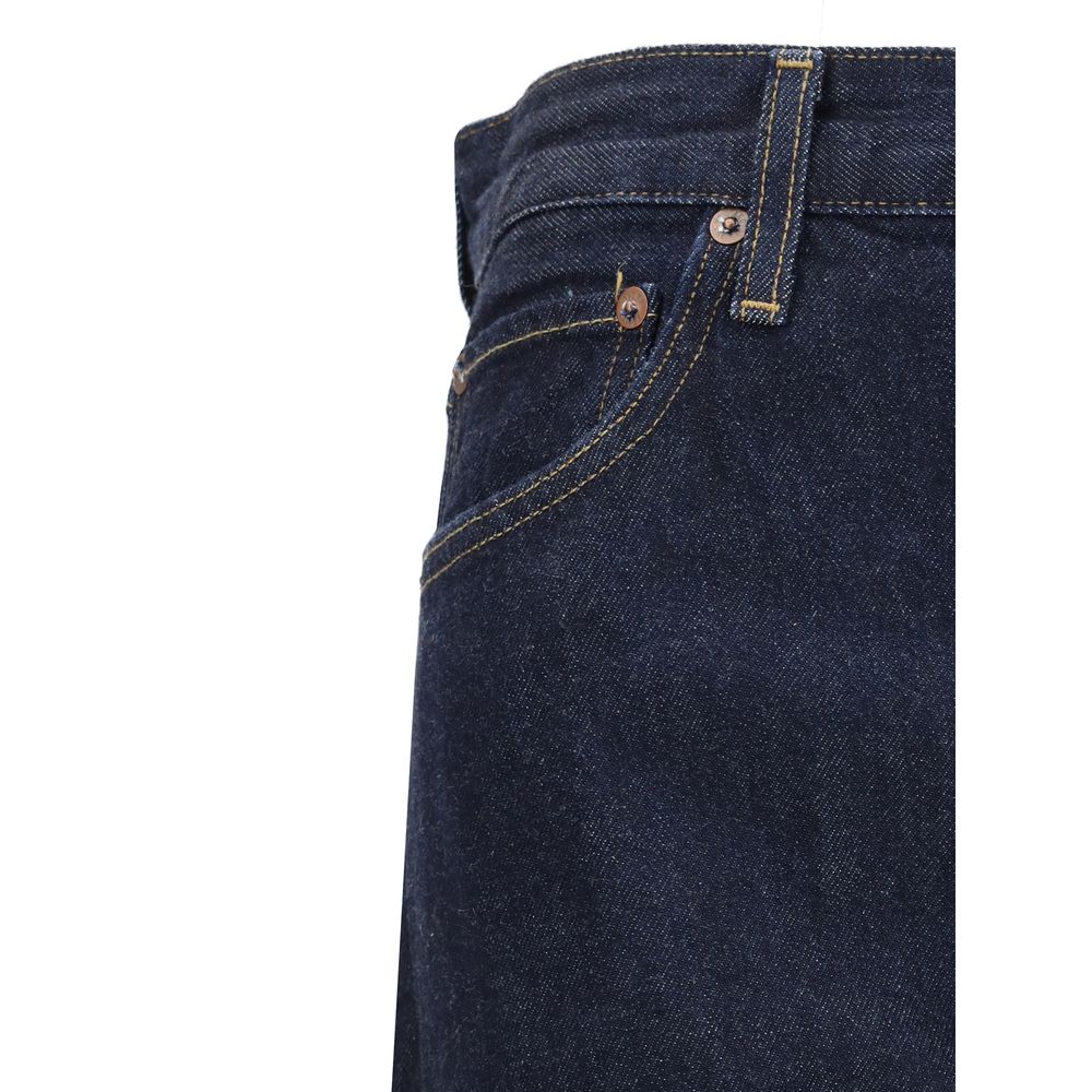 Blue Recycled Cotton High-Waisted Jean