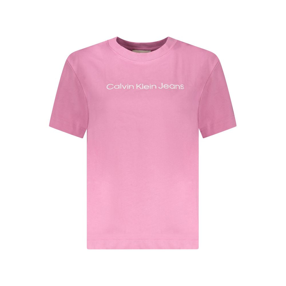 Pink Cotton Women T-Shirt