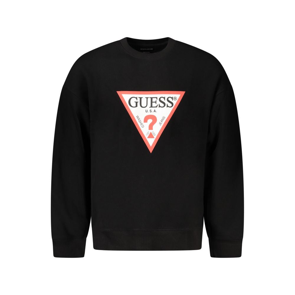 Black Cotton Men Sweater