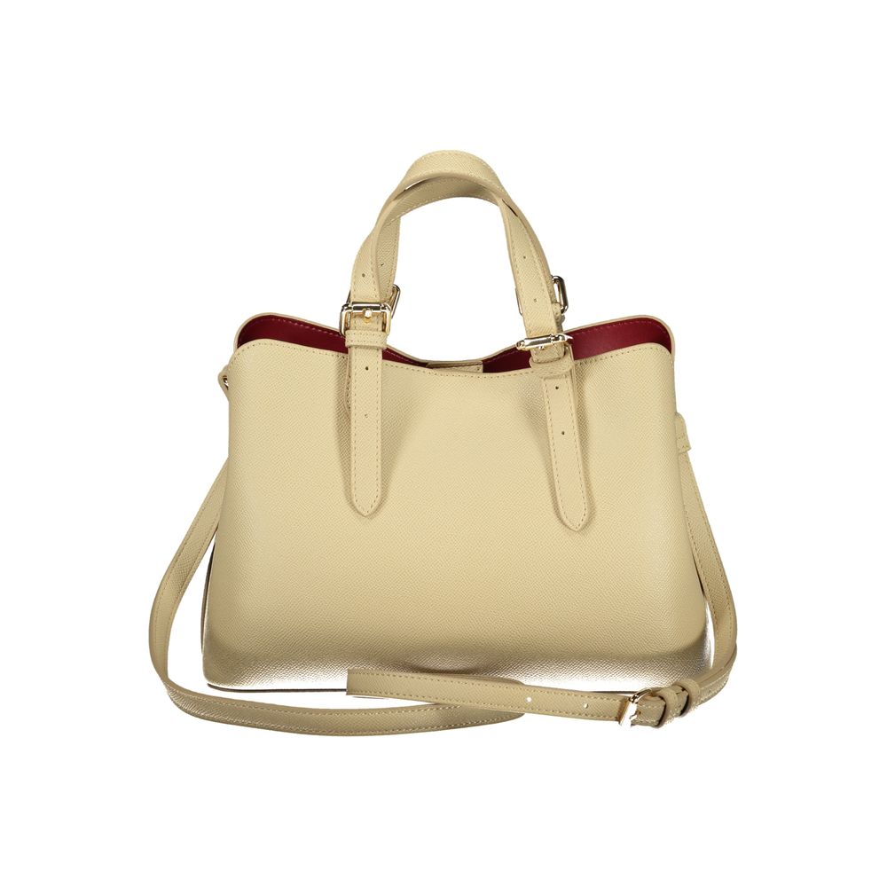 Beige Polyurethane Women Tote