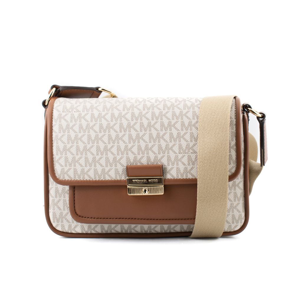 Beige Canvas Crossbody Bag