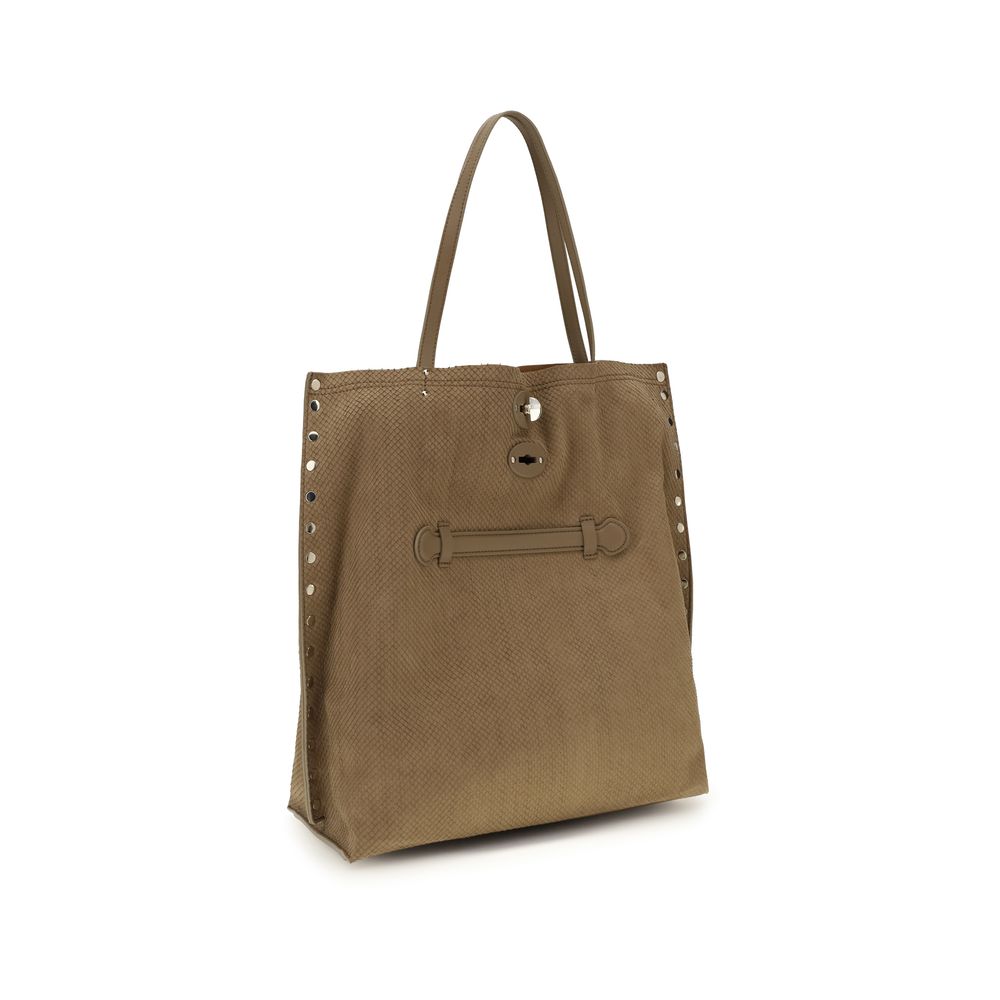Beige Calf Leather Bos Taurus Handbag