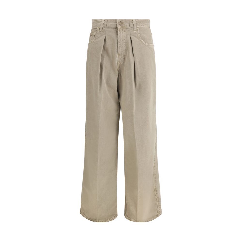 Beige Cotton Jeans Denim