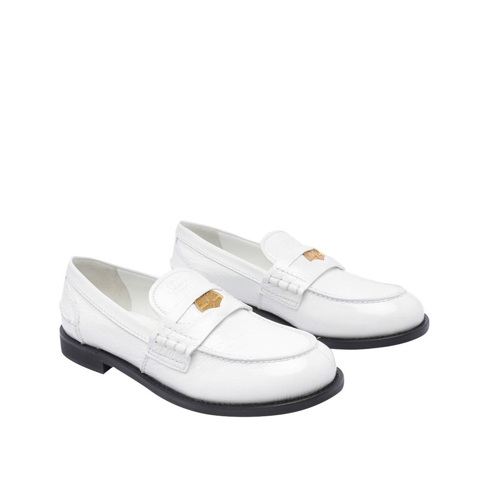 White Leather Slip-On Loafers