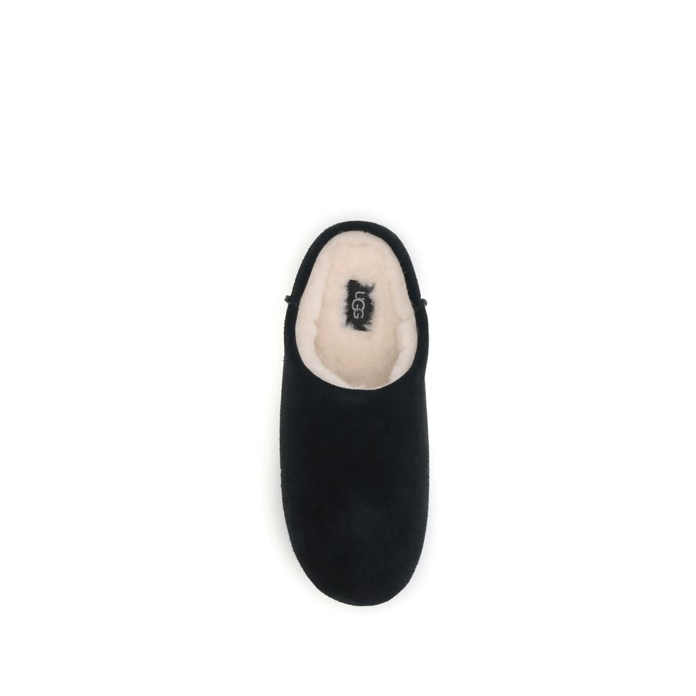 Black Leather Mules