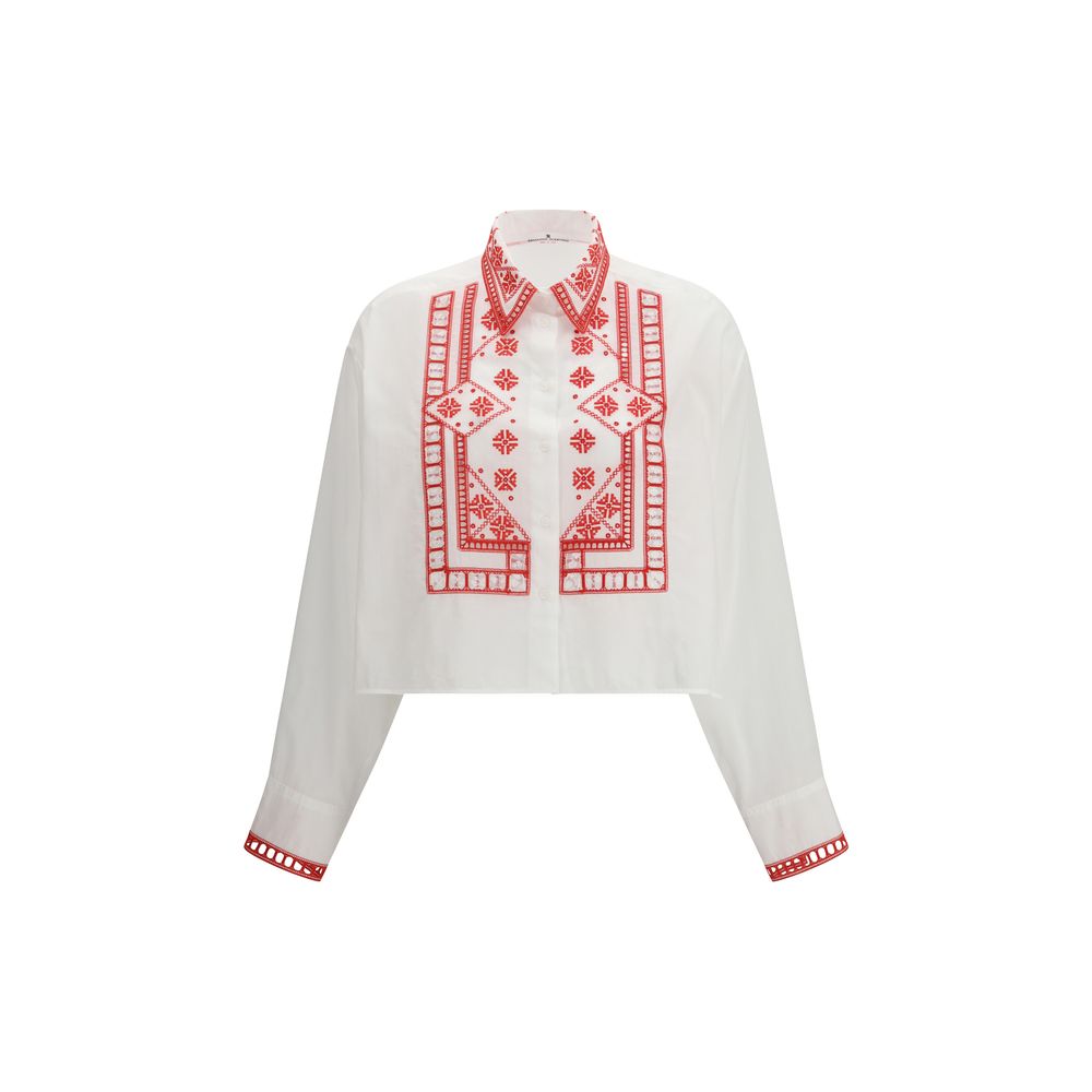 White Cotton Pattern Shirt