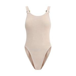 Beige Polyamide One-Piece Swimsuit