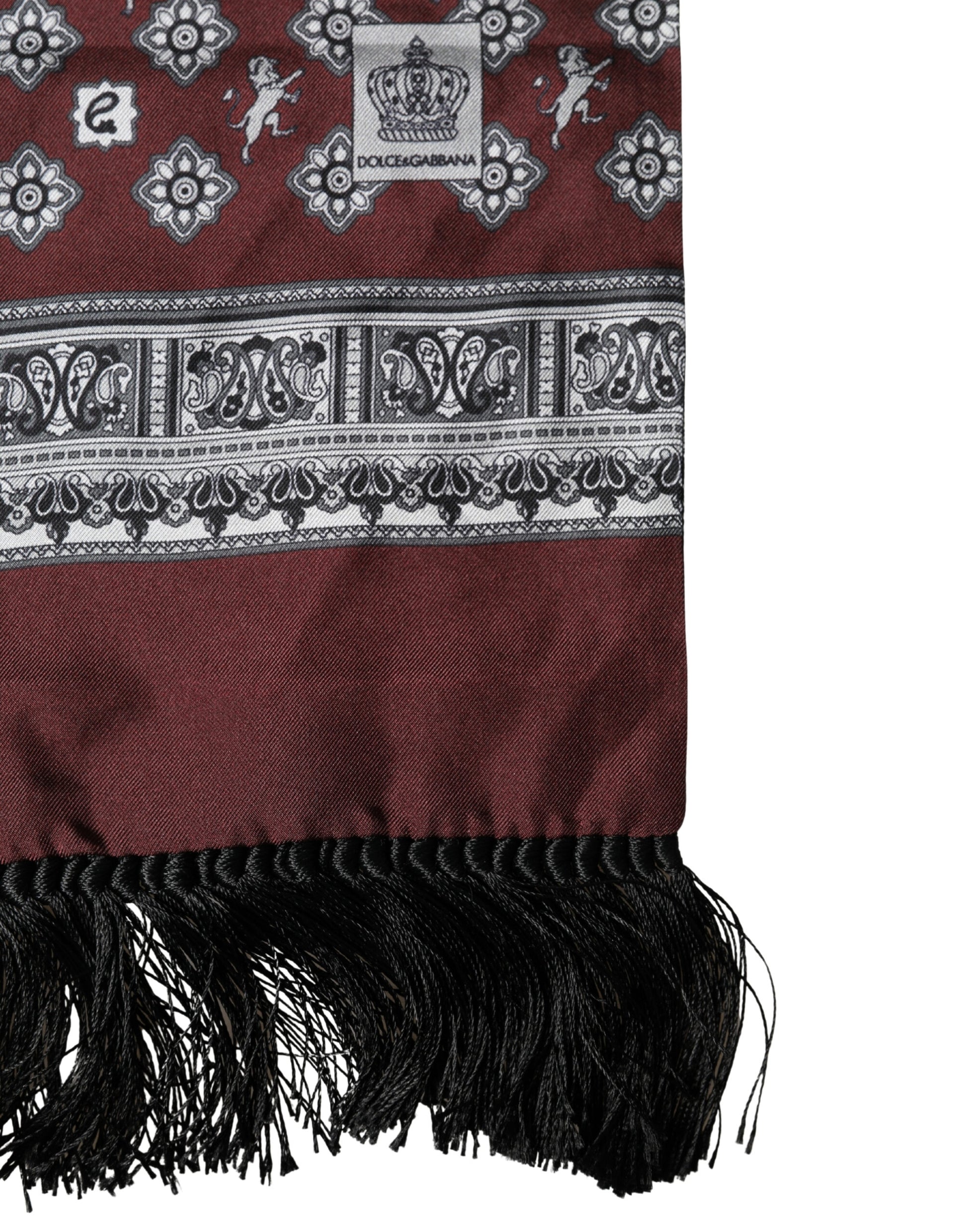 Bordeaux Silk Fringe Shawl Neck Wrap 142cm X 15.5cm  Scarf
