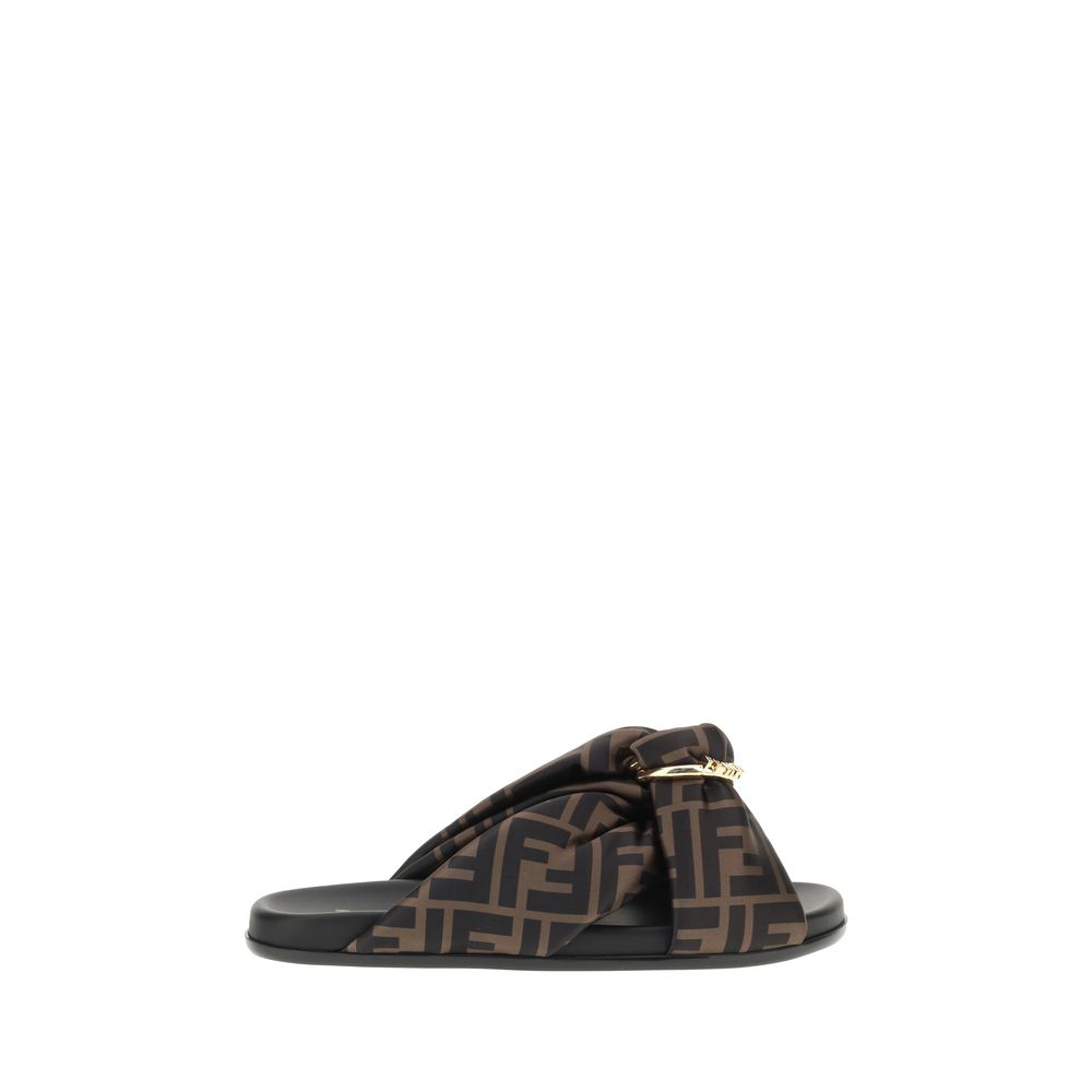 Multicolor Silk Flat Sandals